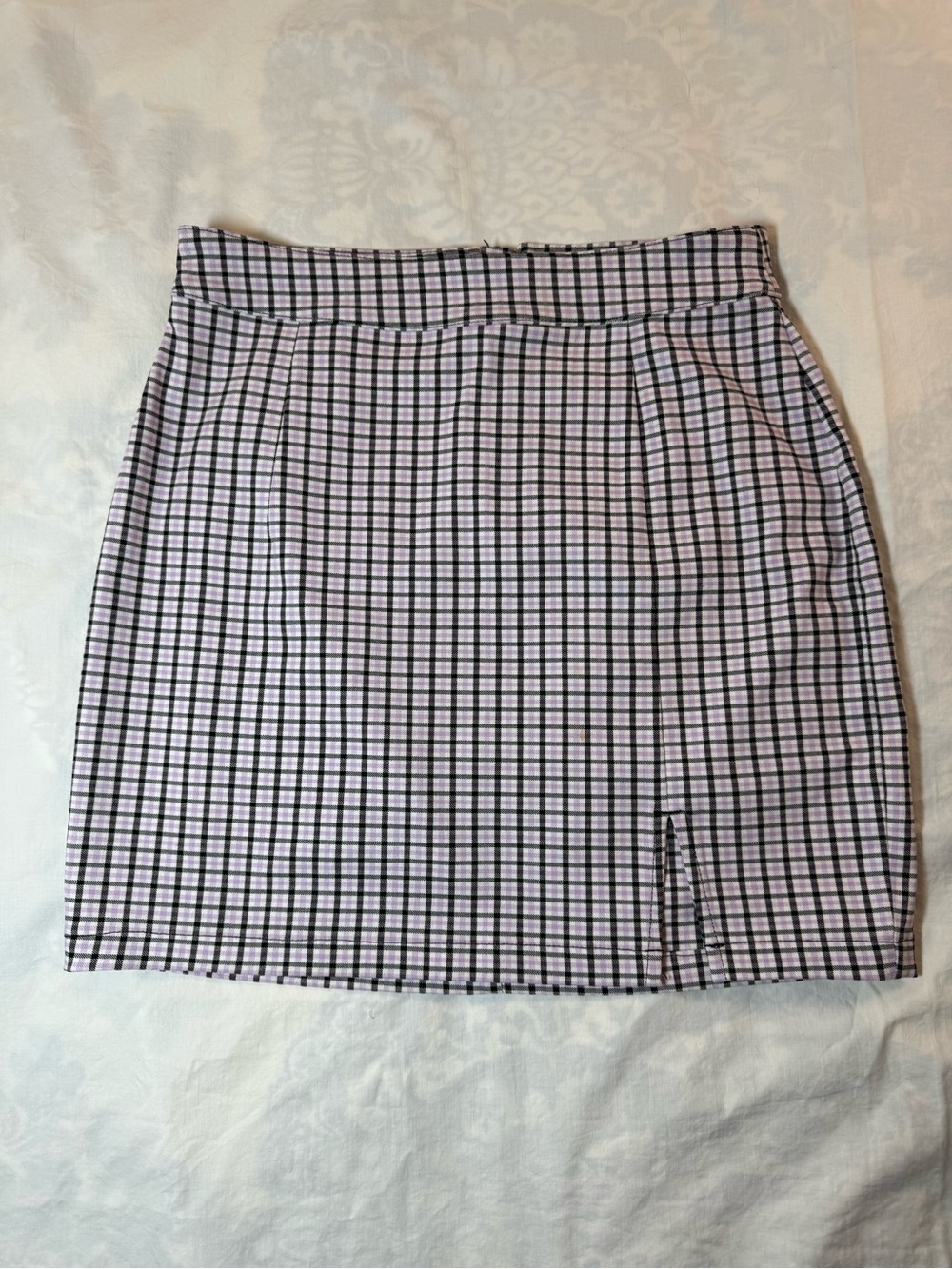 Garage Pink and Black Plaid Mini Skirt